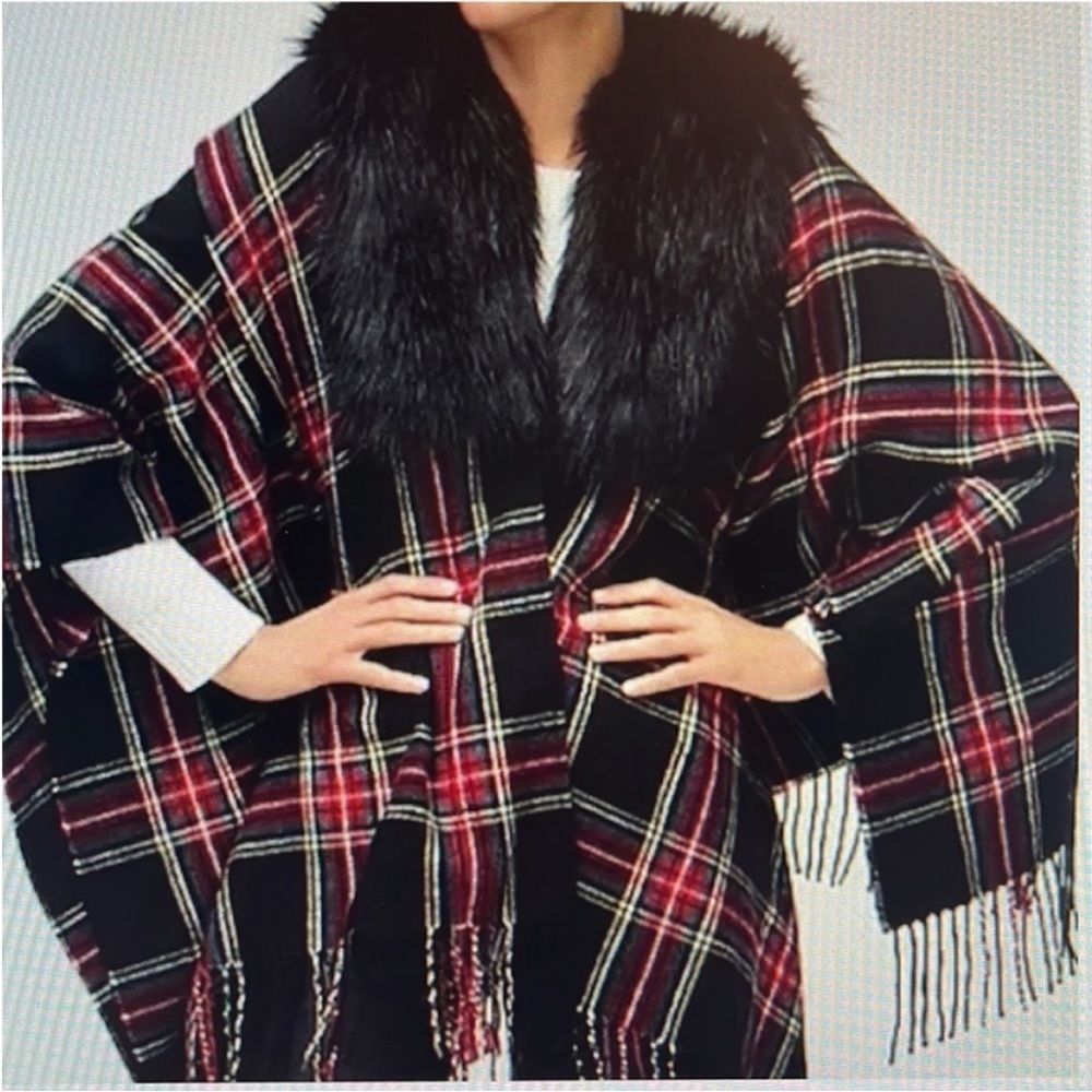 J Crew Tartan poncho / shawl